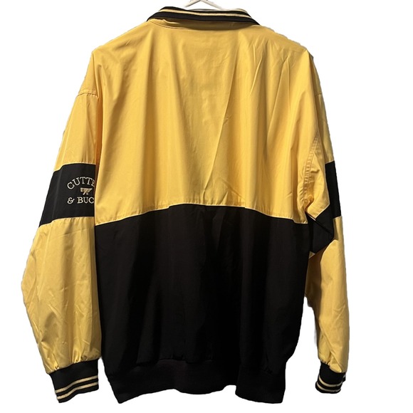 Cutter and Buck Pullover Womens Medium Yellow Black Climaguard 1/4 Zip Golf - Picture 2 of 6